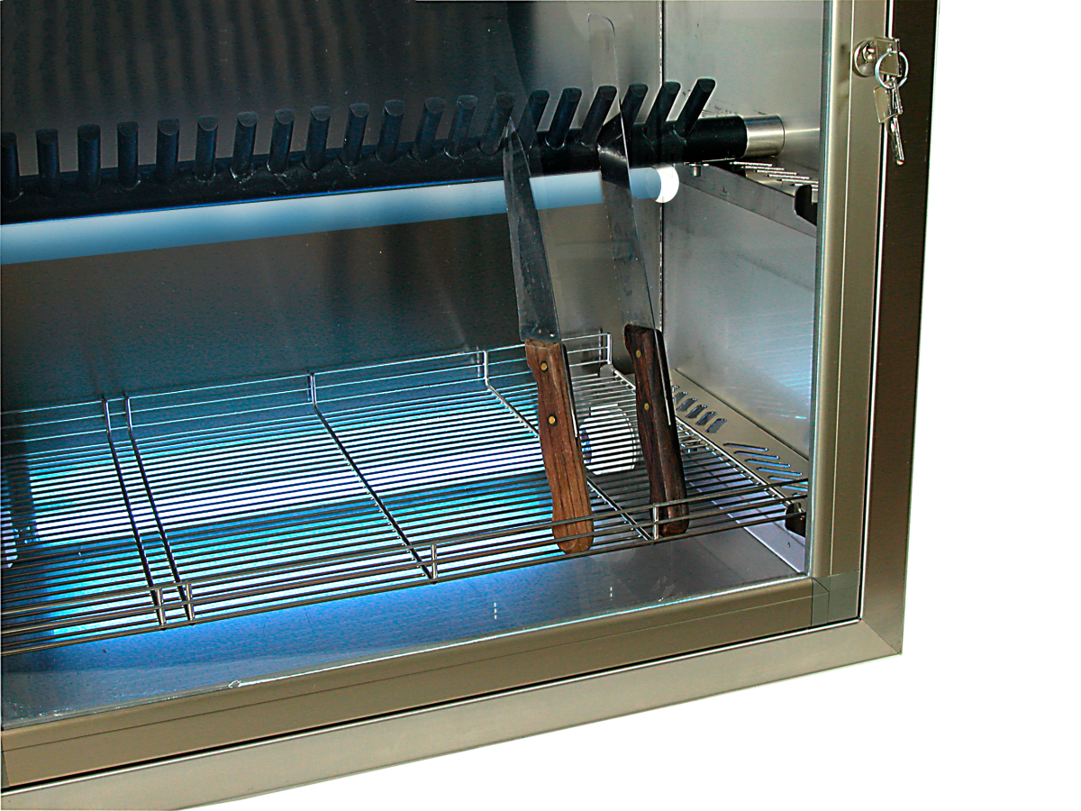 UV-C cabinet instrument holder for veterinary tools
